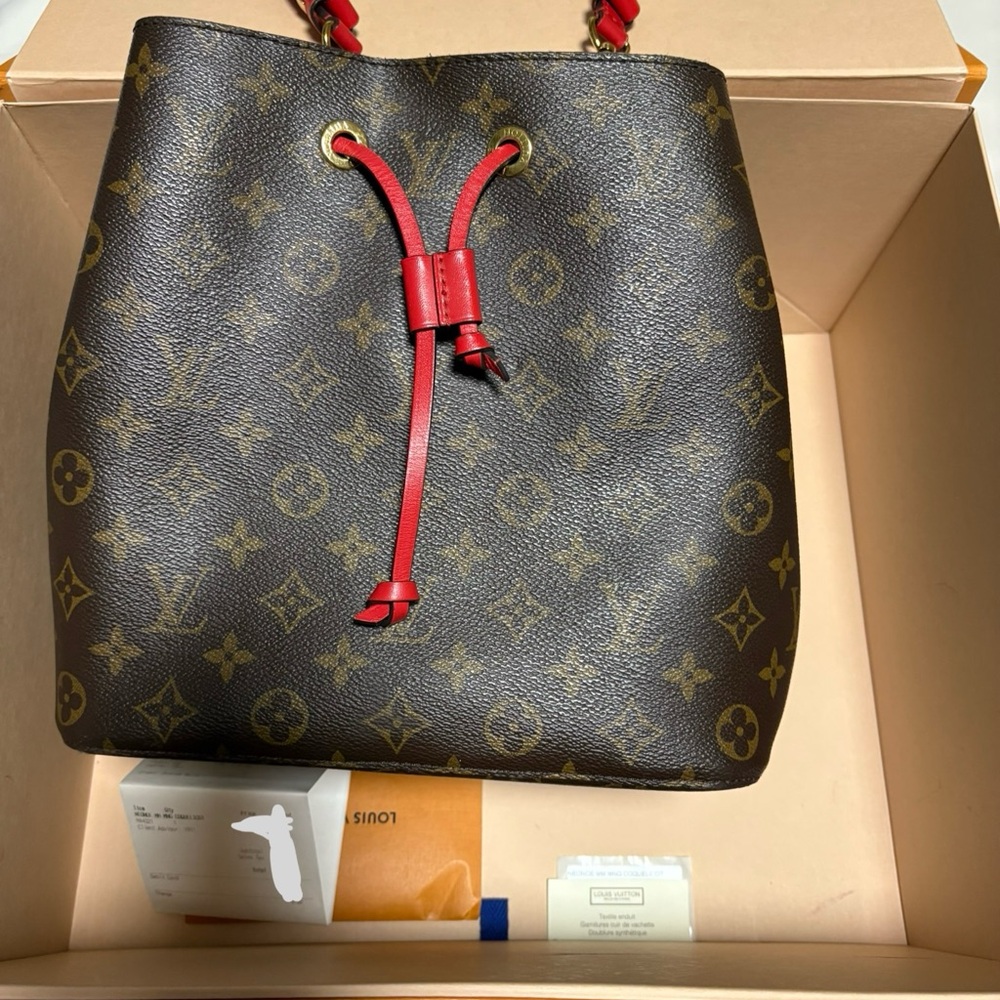 Louis Vuitton Monogram Brown with Red Accents Shoulder Bag